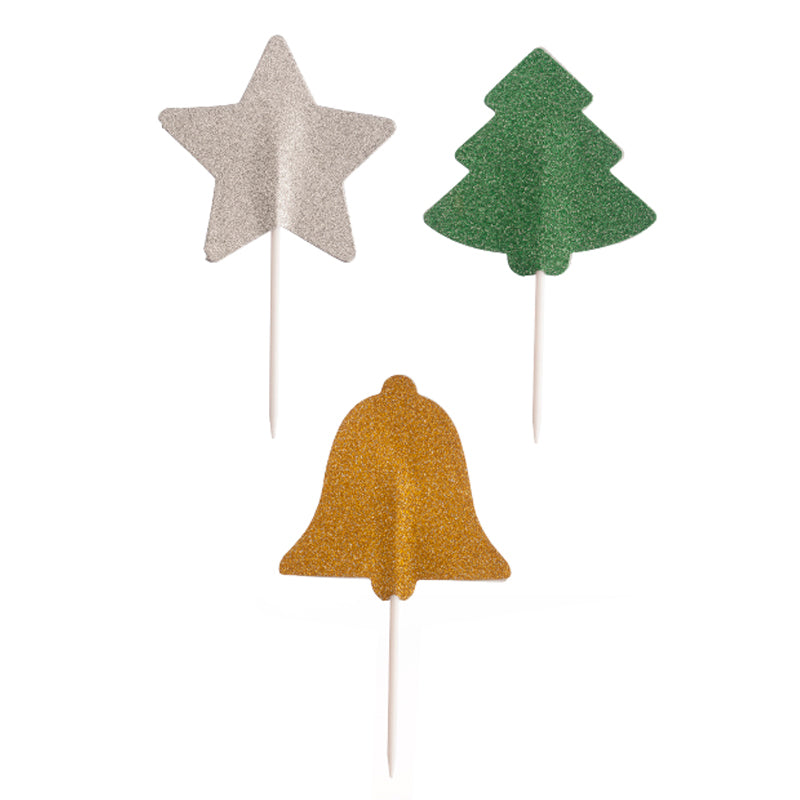 100 TOPPER NATAL SORTIDO BRILHOS 5 CM
