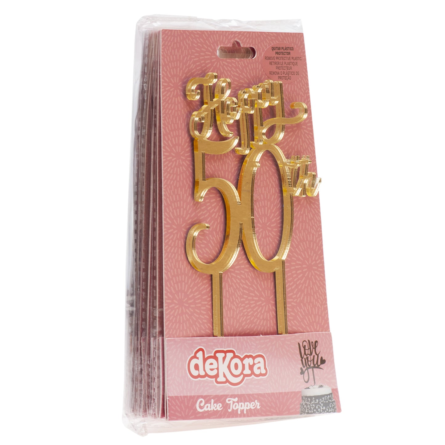 CAKE TOPPER 50th ANNIVERSAIRE 16X10CM
