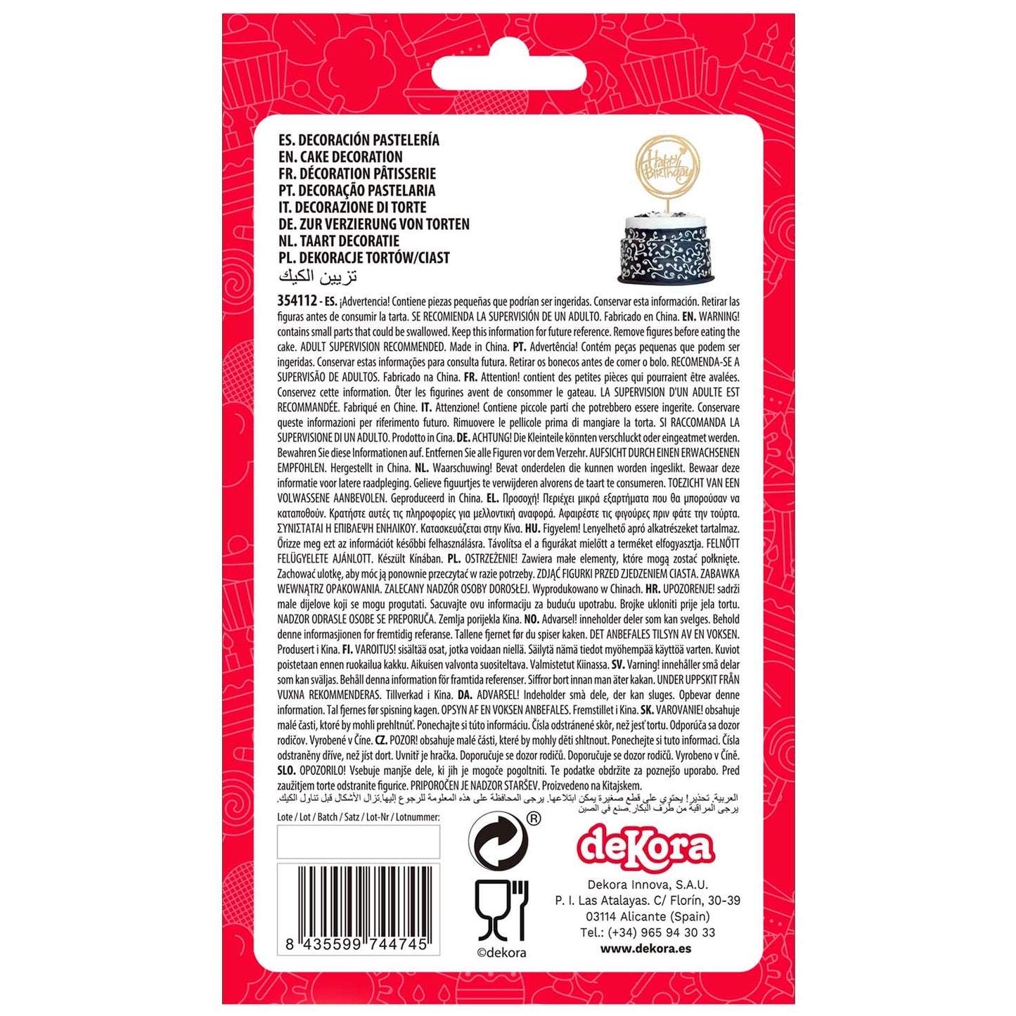 CAKE TOPPER HAPPY BIRTHDAY 15,4X10CM