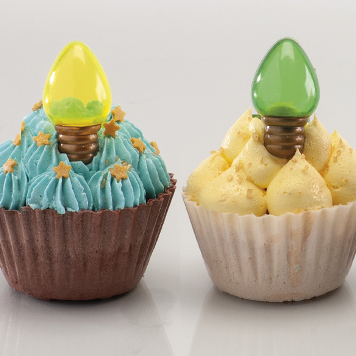 CAKE TOPPER PLASTIQUE LUMIÈRES DE NOËL 4,5CM 144 PCS