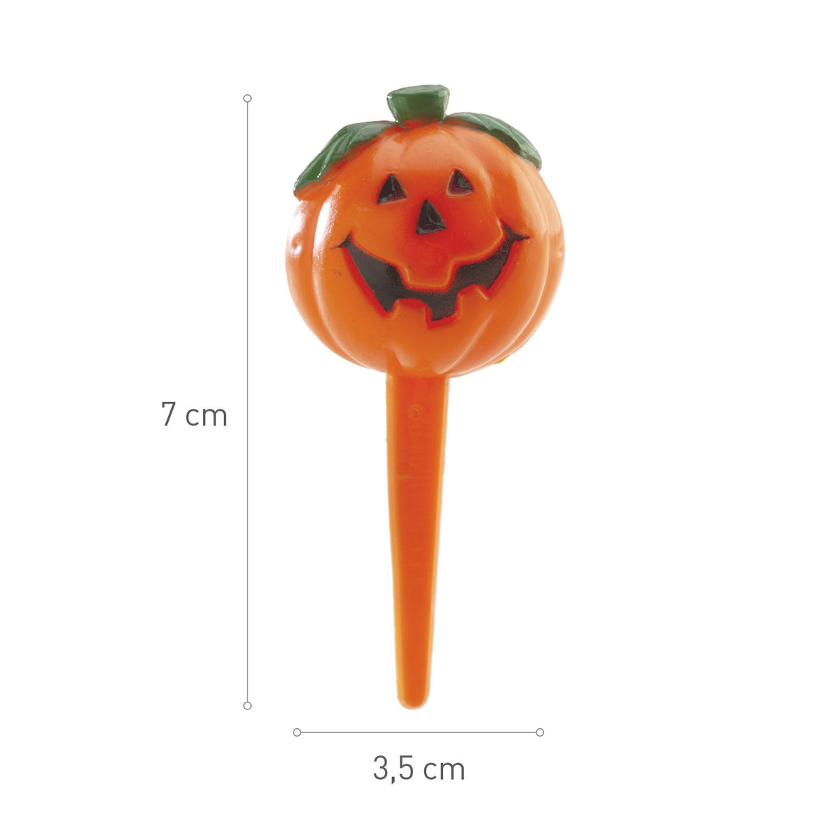 CAKE TOPPER DE PLÁSTICO ABÓBORA HALLOWEEN 7*3.5CM