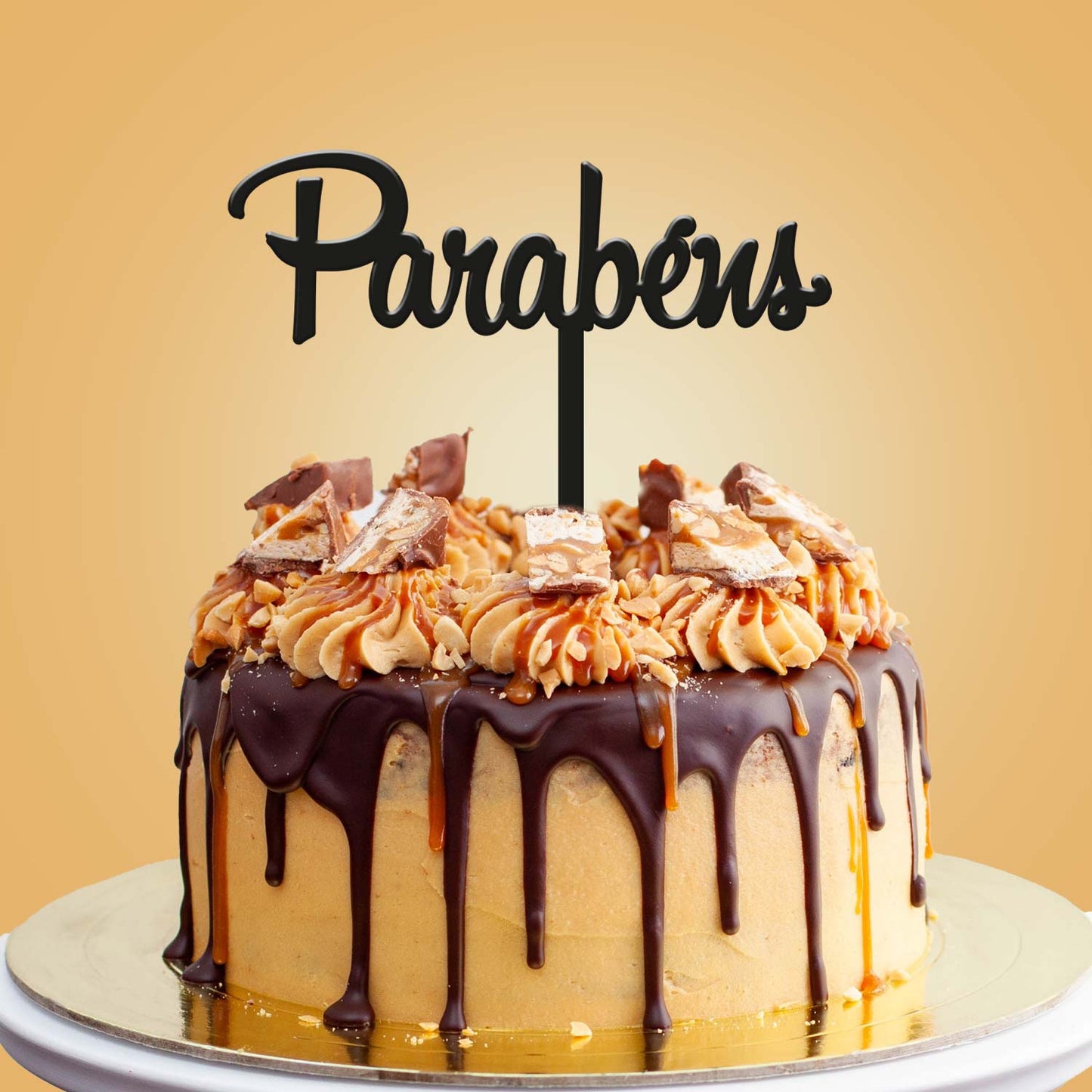 CAKE TOPPER PARABENS NOIR 11 X 14 CM