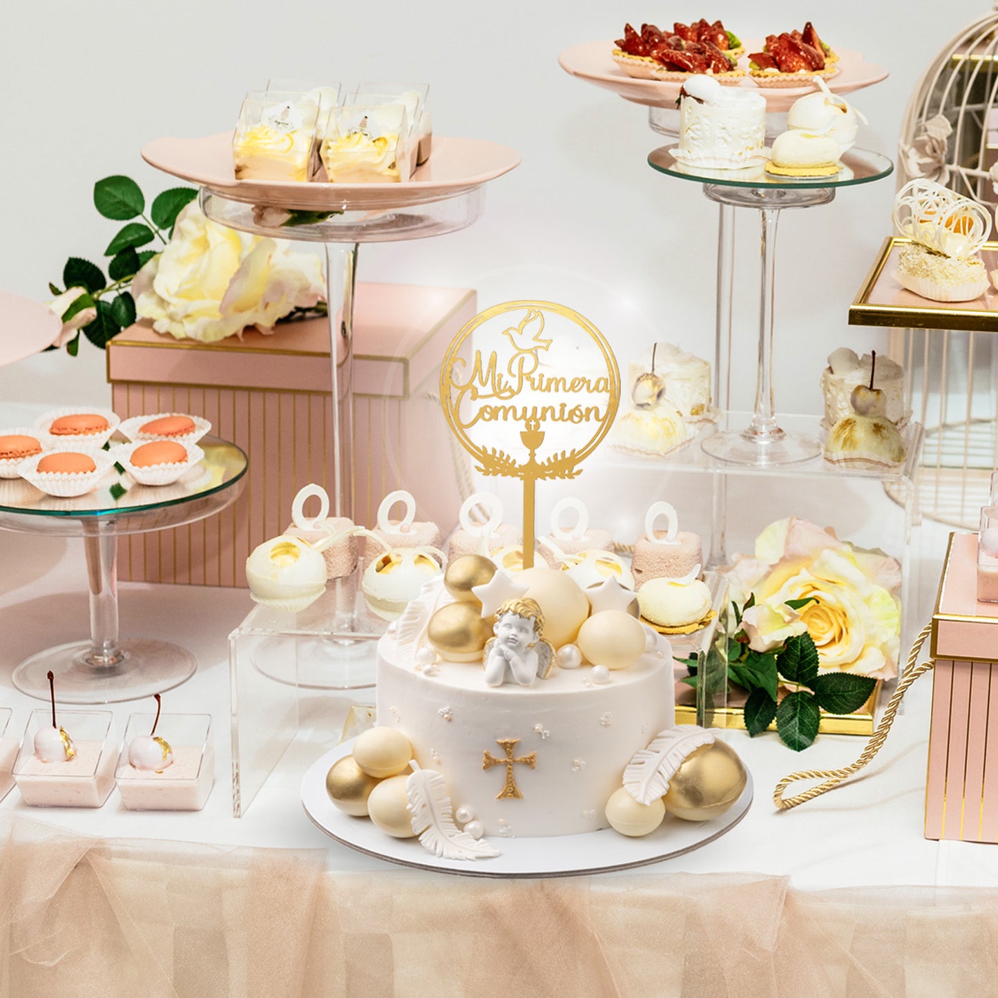 CAKE TOPPER MI PRIMERA COMUNION 16X9.5CM