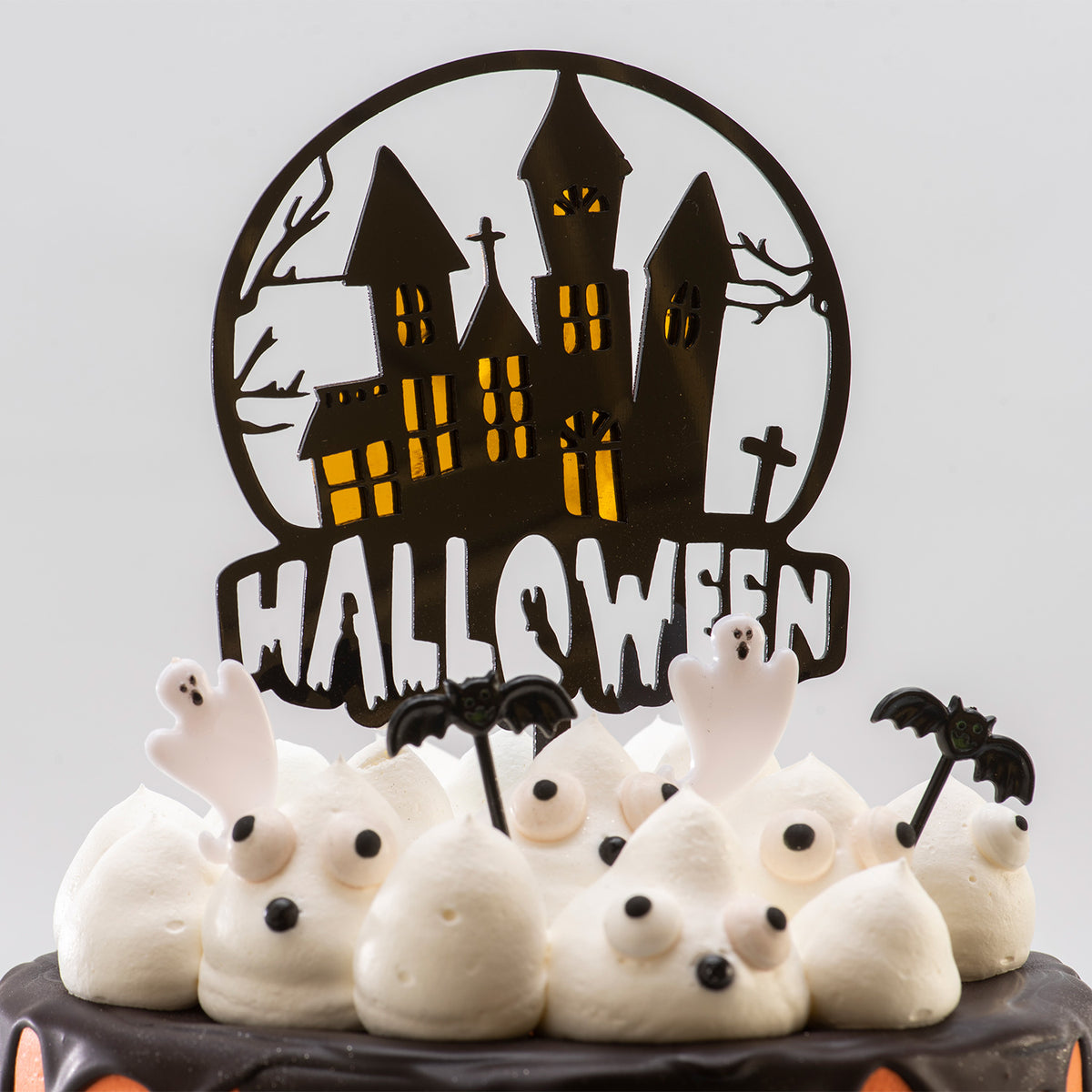 CAKE TOPPER HALLOWEEN MAISON ENCHANTÉE 2 COULEURS 15.5X9.5CM