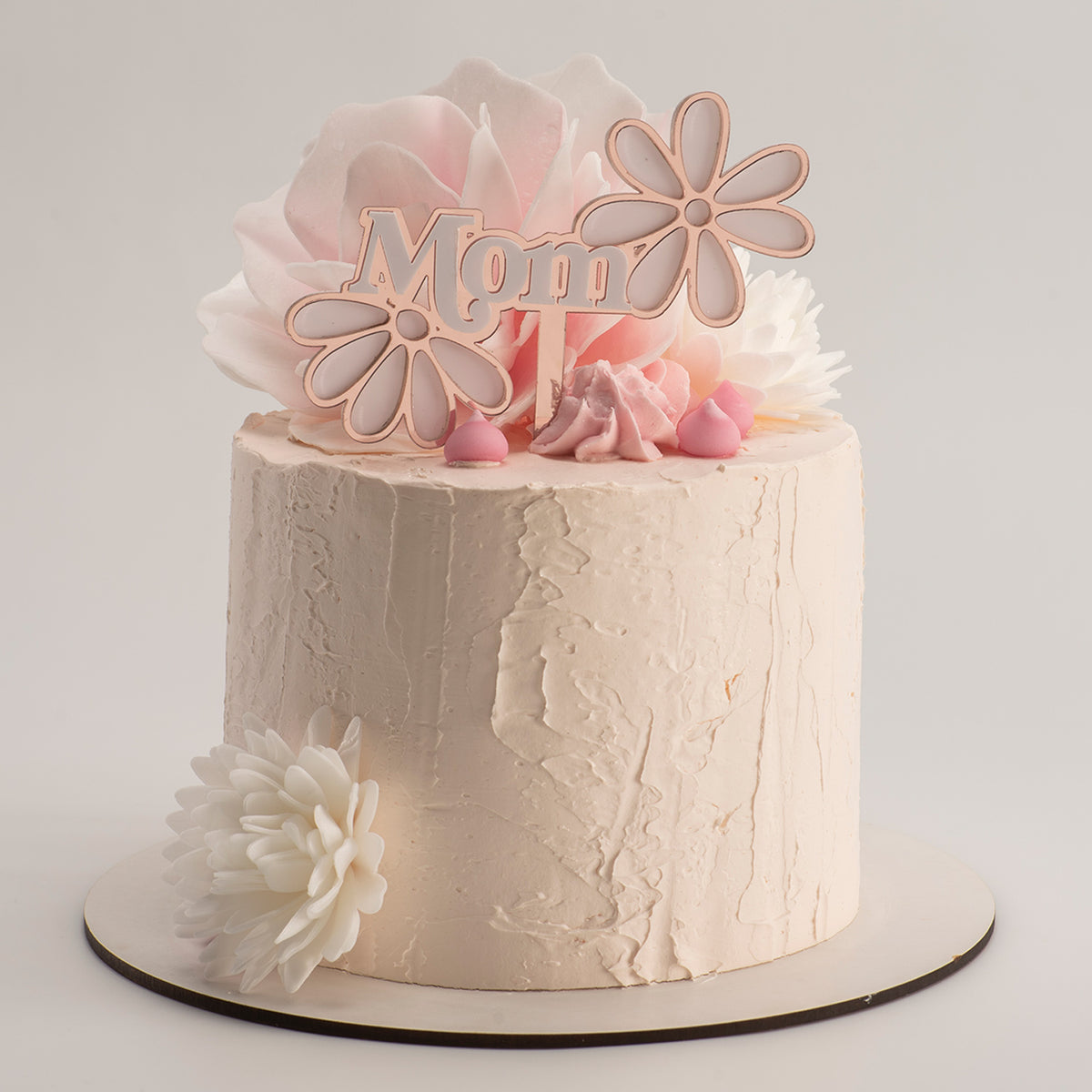 CAKE TOPPER MOM WITH PINK FLOWERS 11.8X11.1CM