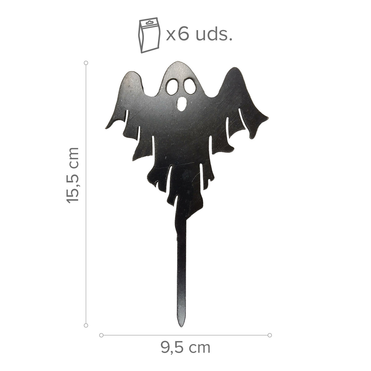 CAKE TOPPER FANTASMA NEGRO10X16CM