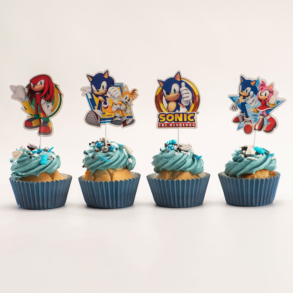 CAKE TOPPER PAPEL SONIC 8 MODELOS 16 UNIDADES