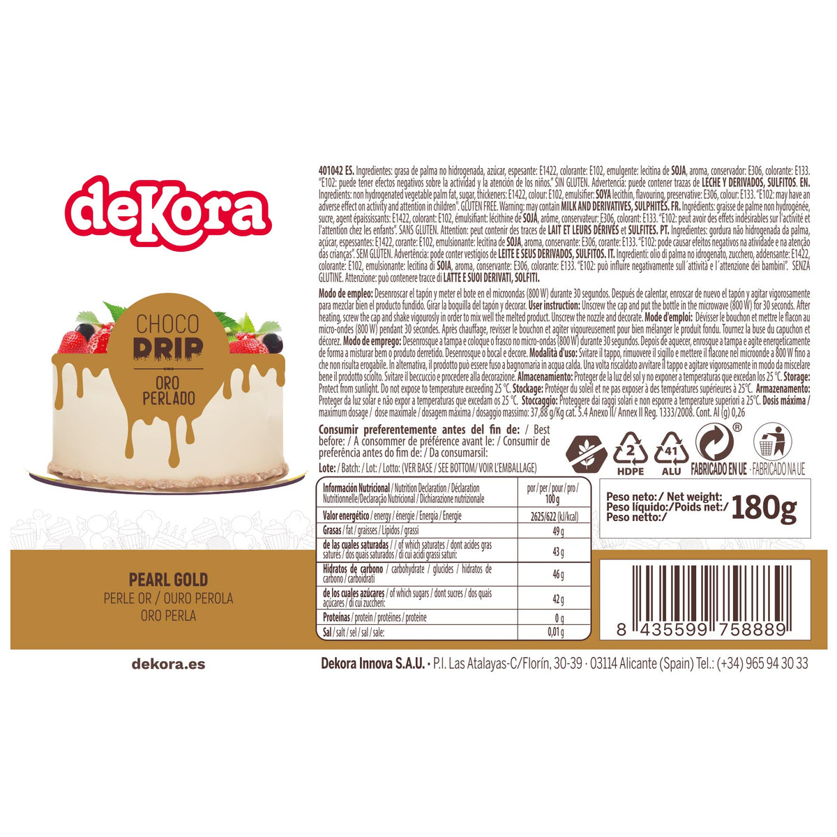 CHOCO DRIP ORO PERLA 180G