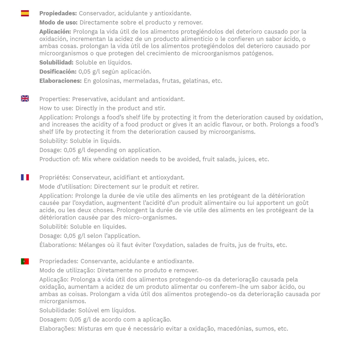 ÁCIDO ASCÓRBICO 400 GR