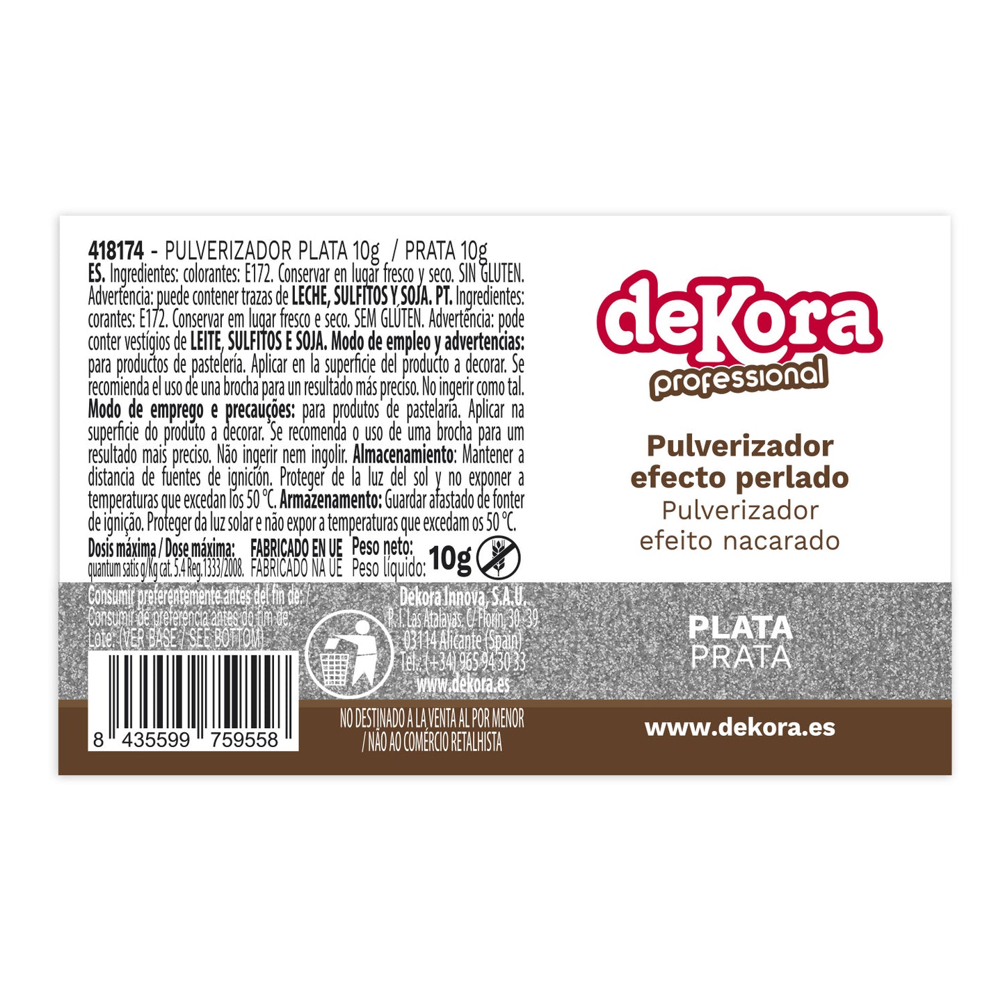 PÓ DE PRATA SPRAY EFEITO PÉROLA 10G SEM E171