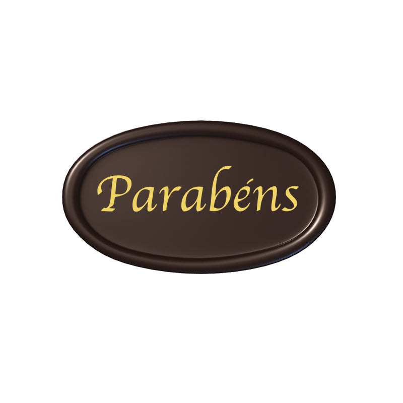 PARABENS OVAL CHOCOLATE SIGN E171 FREE | 46X26MM