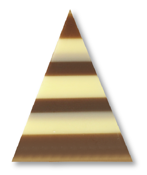 TRIANGLE WITH STRIPES 25X40MM CHOCOLATE
