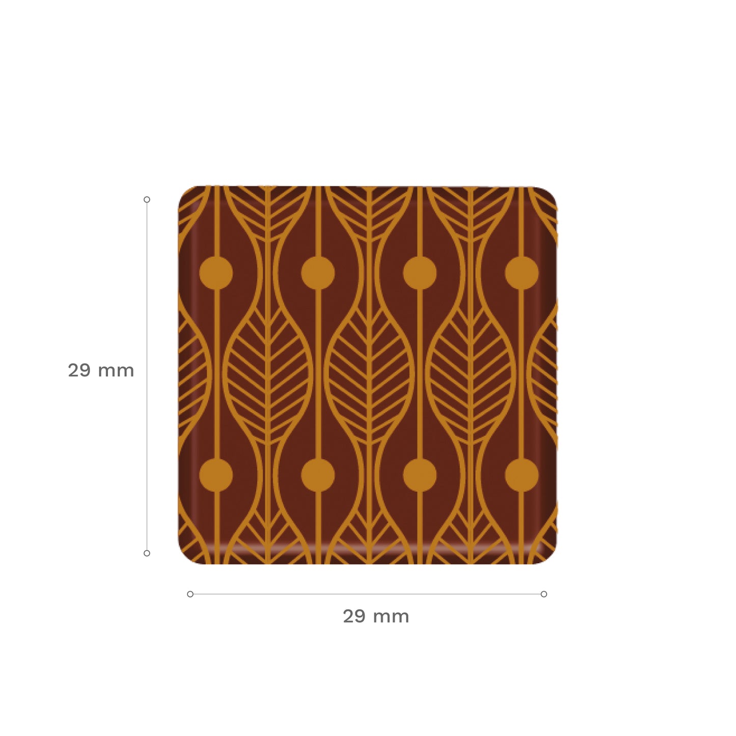 DECORACIÓN CHOCOLATE JURA CUADRADO PANTER 29X29MM