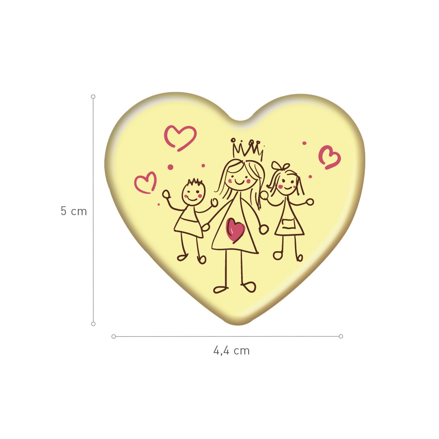 HEART WHITE CHOCOLATE MUM 50X44MM