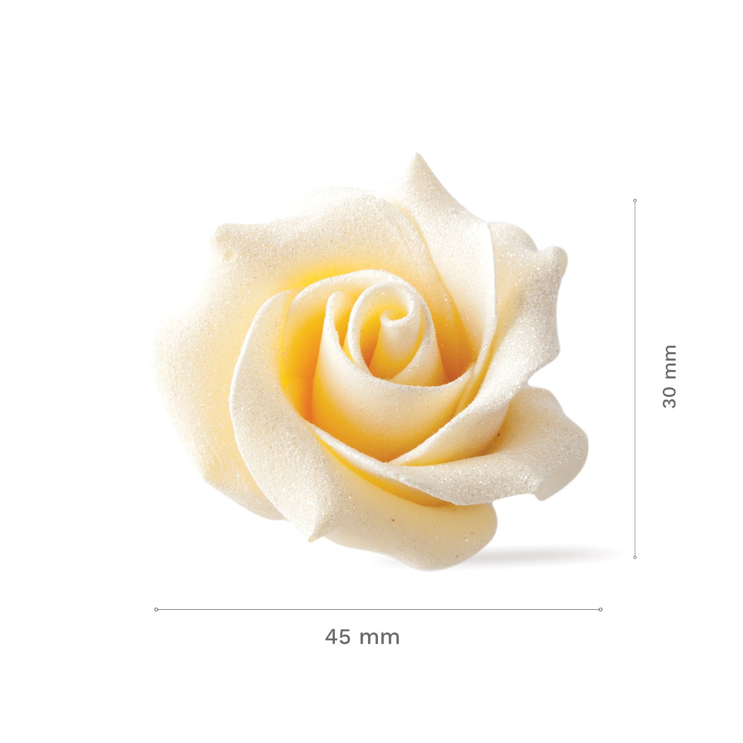 ROSA DE CHOCOLATE BLANCO PERLADO 45X30MM