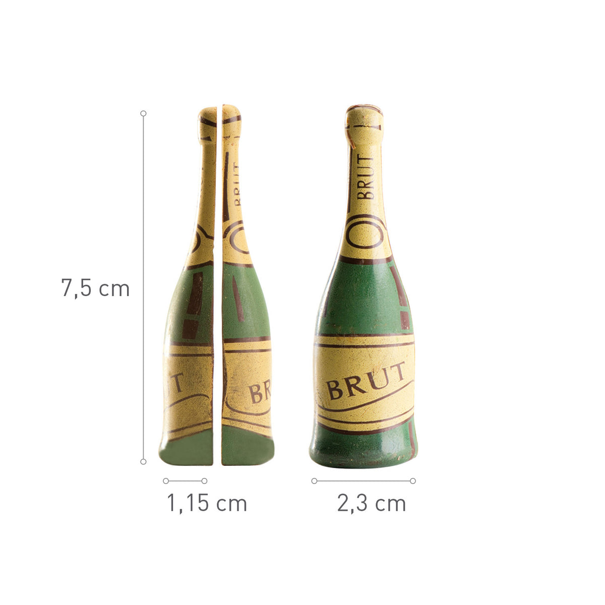 DÉCORATION CHOCOLAT NOIR BOUTEILLE DE CAVA BRUT 2D 48 PCS