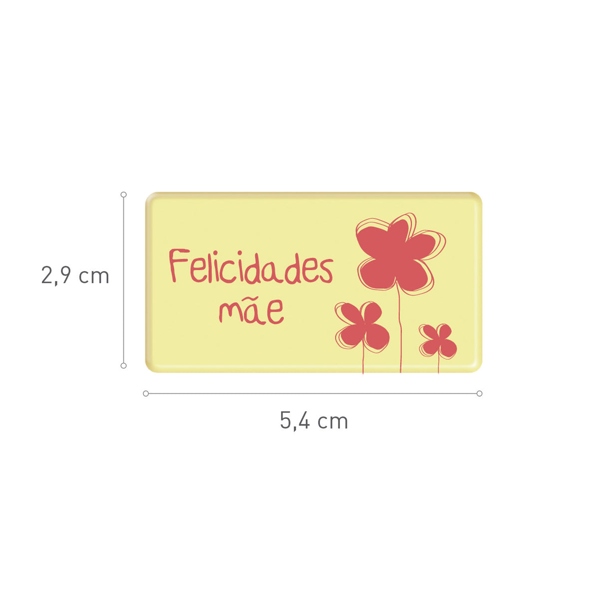 PLACA CHOCOLATE BLANCO FELICIDADES MÃE 54X29MM