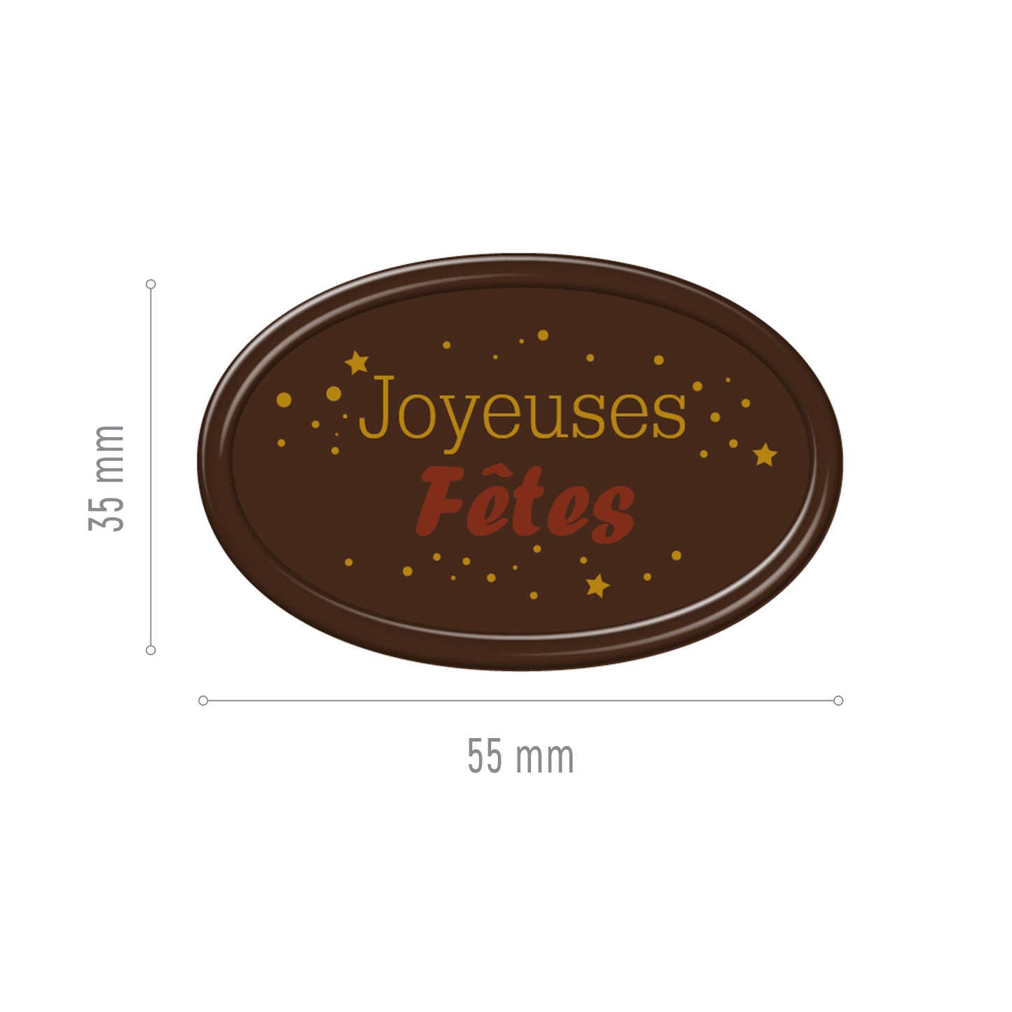 DARK CHOCOLATE ASSORTMENT JOYEUSES FETES 55X35MM