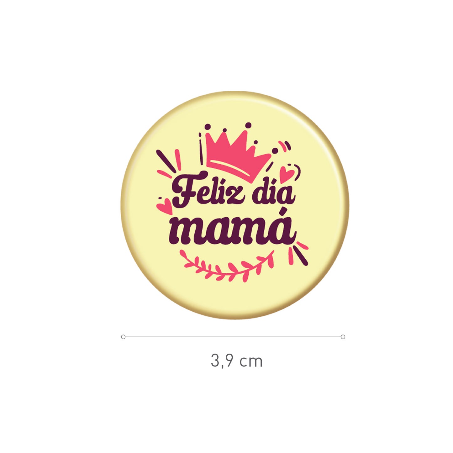 DISQUE EN CHOCOLAT BLANC FELIZ DÍA MAMÁ Ø 39MM