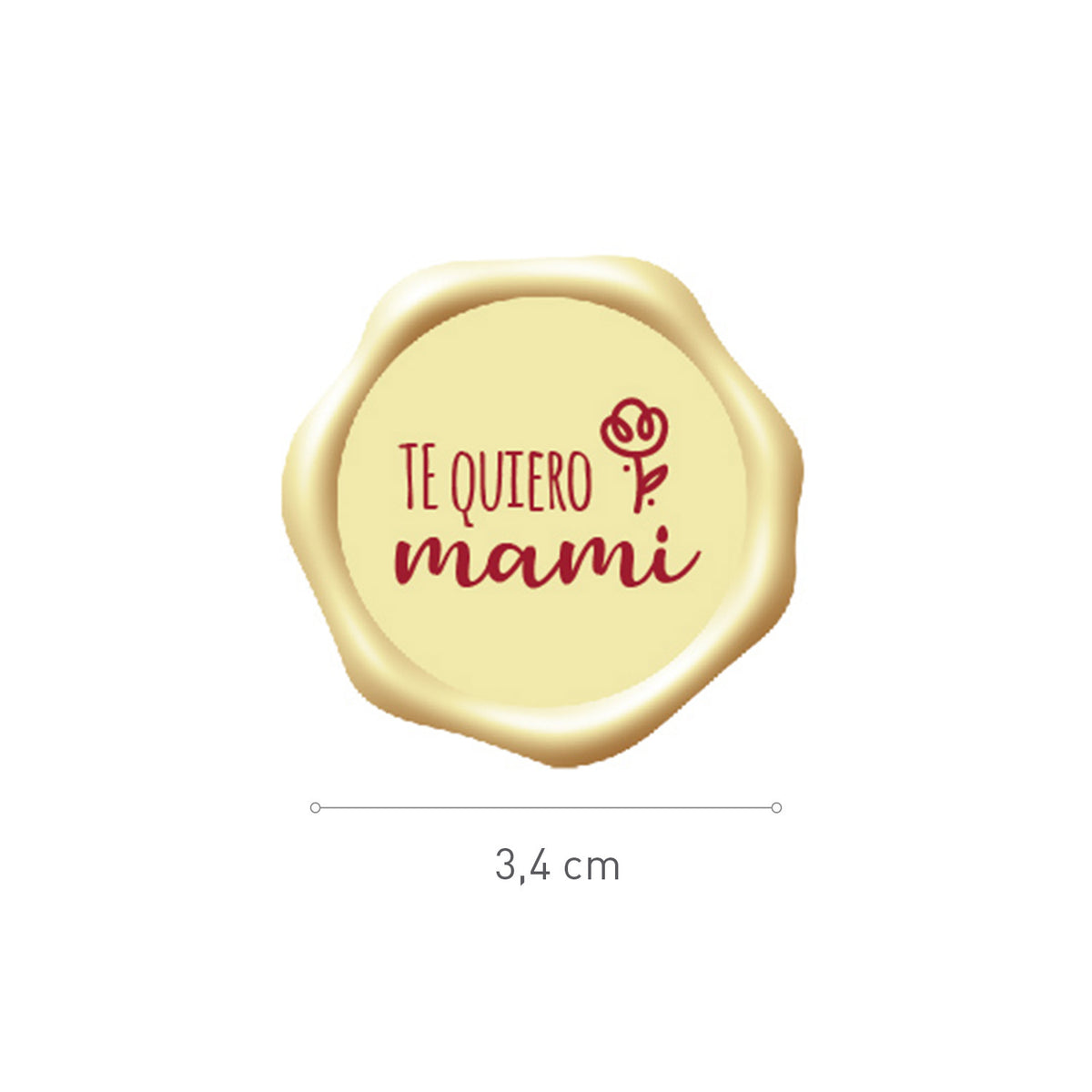 PRATO DE CHOCOLATE BRANCO TE QUIERO MAMI Ø 34MM