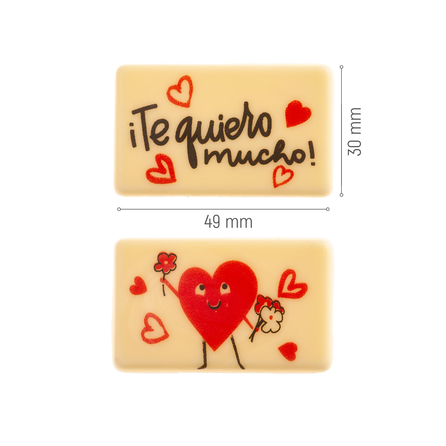 PIATTO RETTANGOLARE ASSORTITI CIOCCOLATO BIANCO TQM 49X30MM