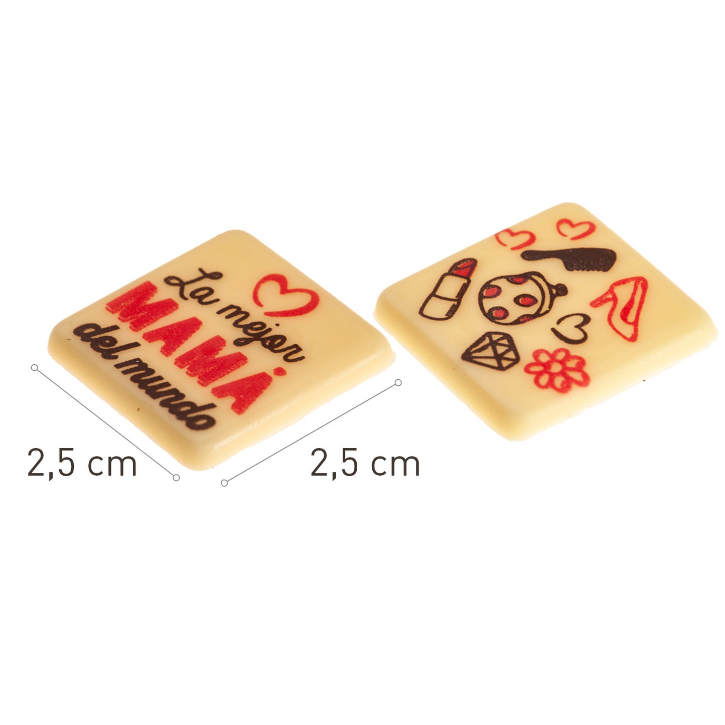 ASSORTMENT MOTHER SQUARE PLATE WHITE CHOCOLATE 25X25MM