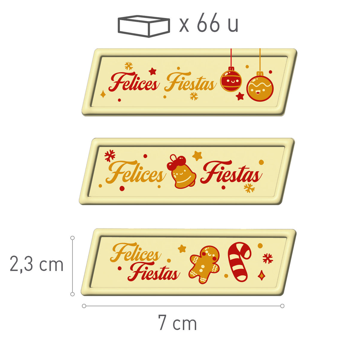 LETREIRO CHOCOLATE BRANCO SORTIDO FELIZES FESTAS 3 MOD 66 UNDS