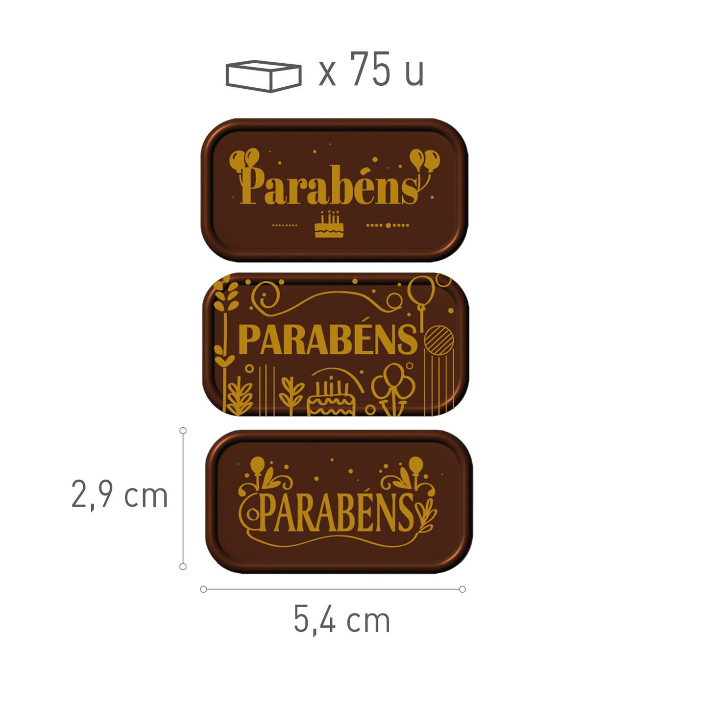 ASSORTED BLACK CHOCO PARABWHITE CHOCO PARABENS SIGN 75 UNITS