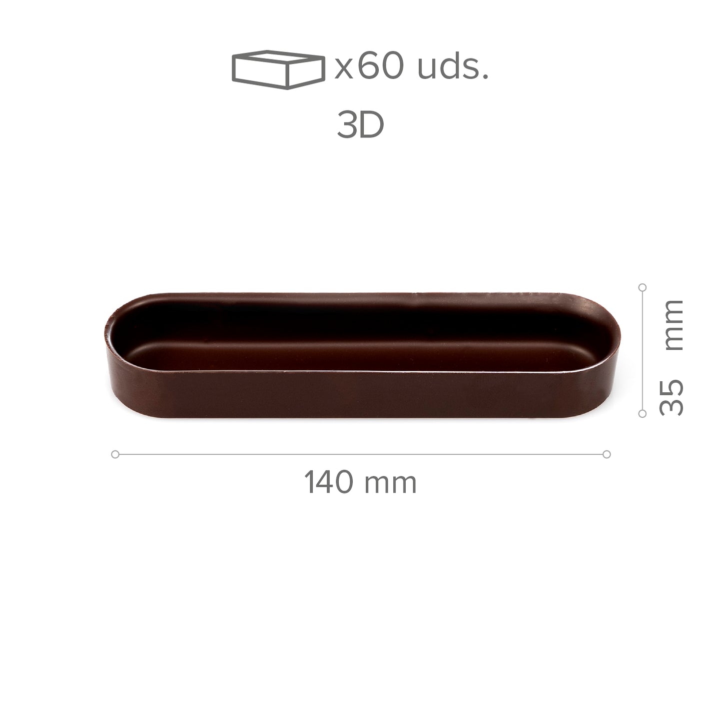 ECLAIR AL CIOCCOLATO FONDENTE 3D 35X140MM - 60 UDI
