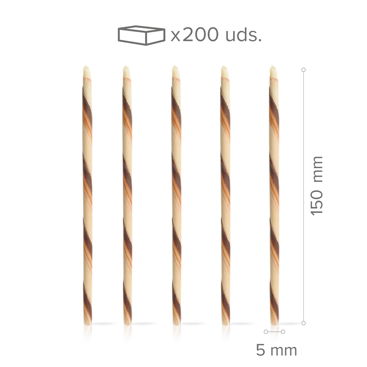 CIGARRILLO CHOCOLATE ESTILO RETRO 150X5MM - 200 UDS