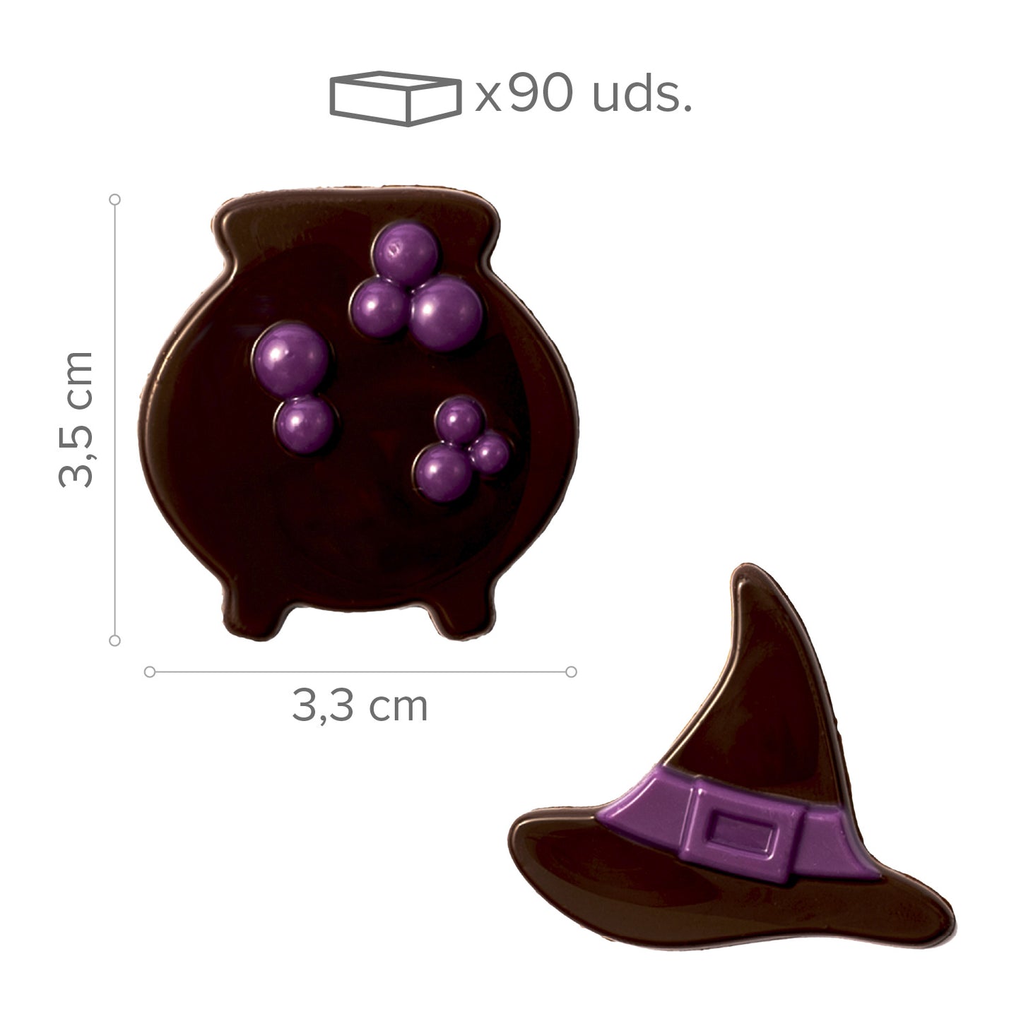 DÉCORATION CHOCOLAT NOIR ASSORTIMENT BRUJA 2 MODÈLES 90 UNIT
