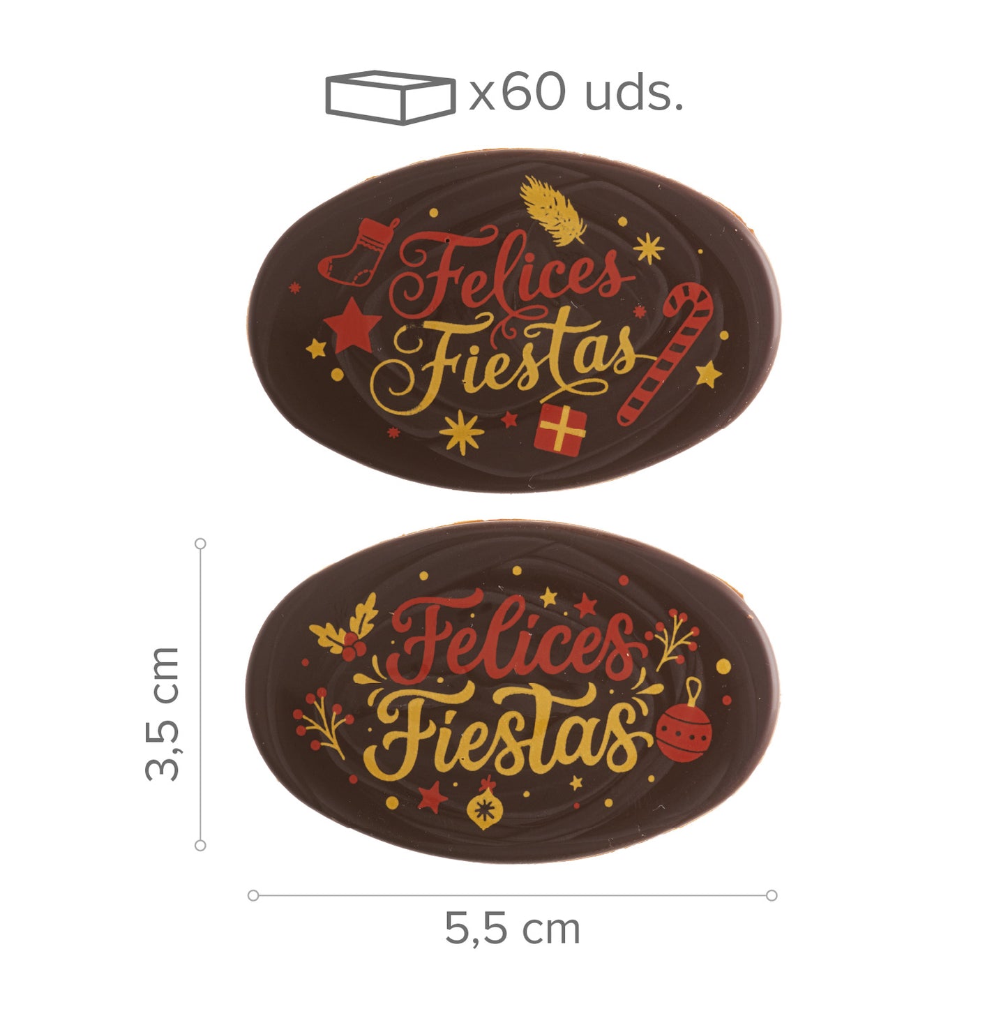 CARTELLO CIOCCOLATO FONDENTE ASSORTITO BUONE FESTE 2 MODELLI 60 UNITÀ