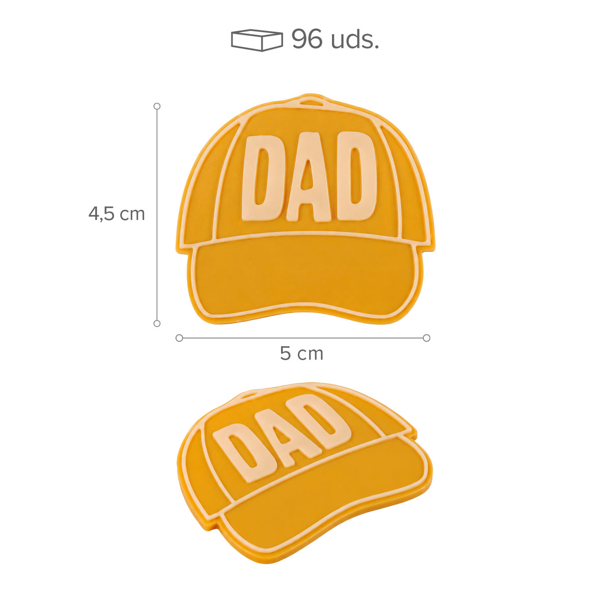 DÉCORATION CHOCOLAT BLANC CASQUETTE DAD 96PCS