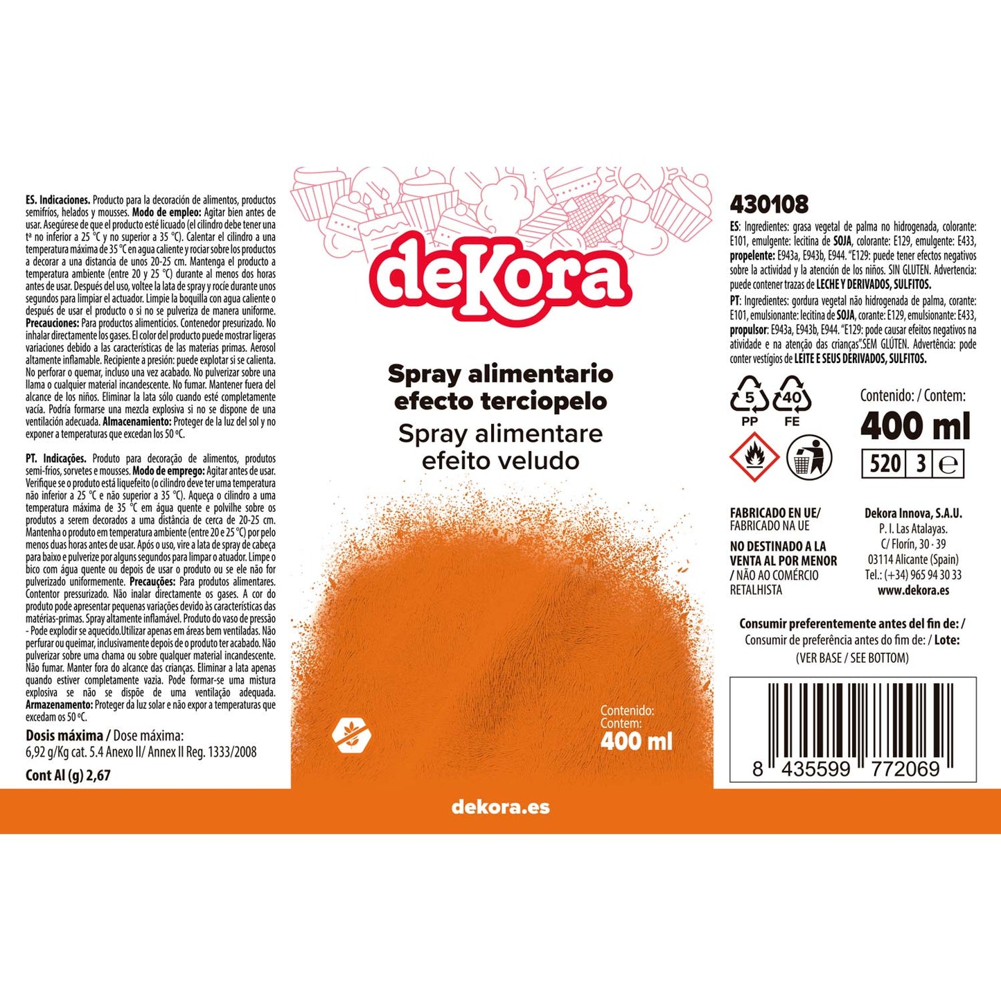 SPRAY NARANJA ATERCIOPELADO 400ML