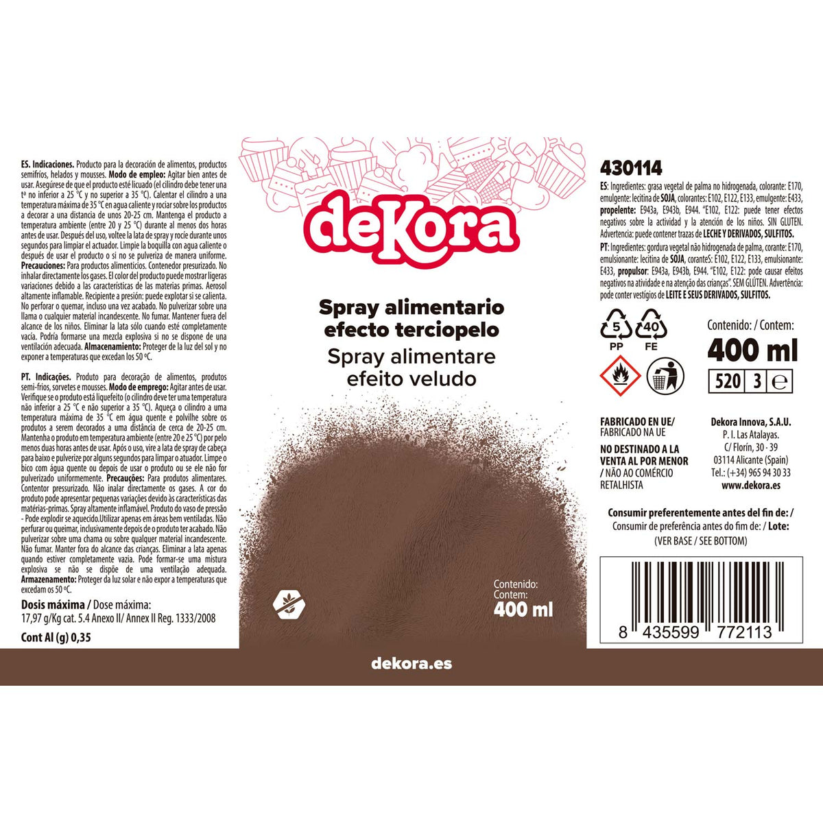 SPRAY MARRÓN ATERCIOPELADO 400ML