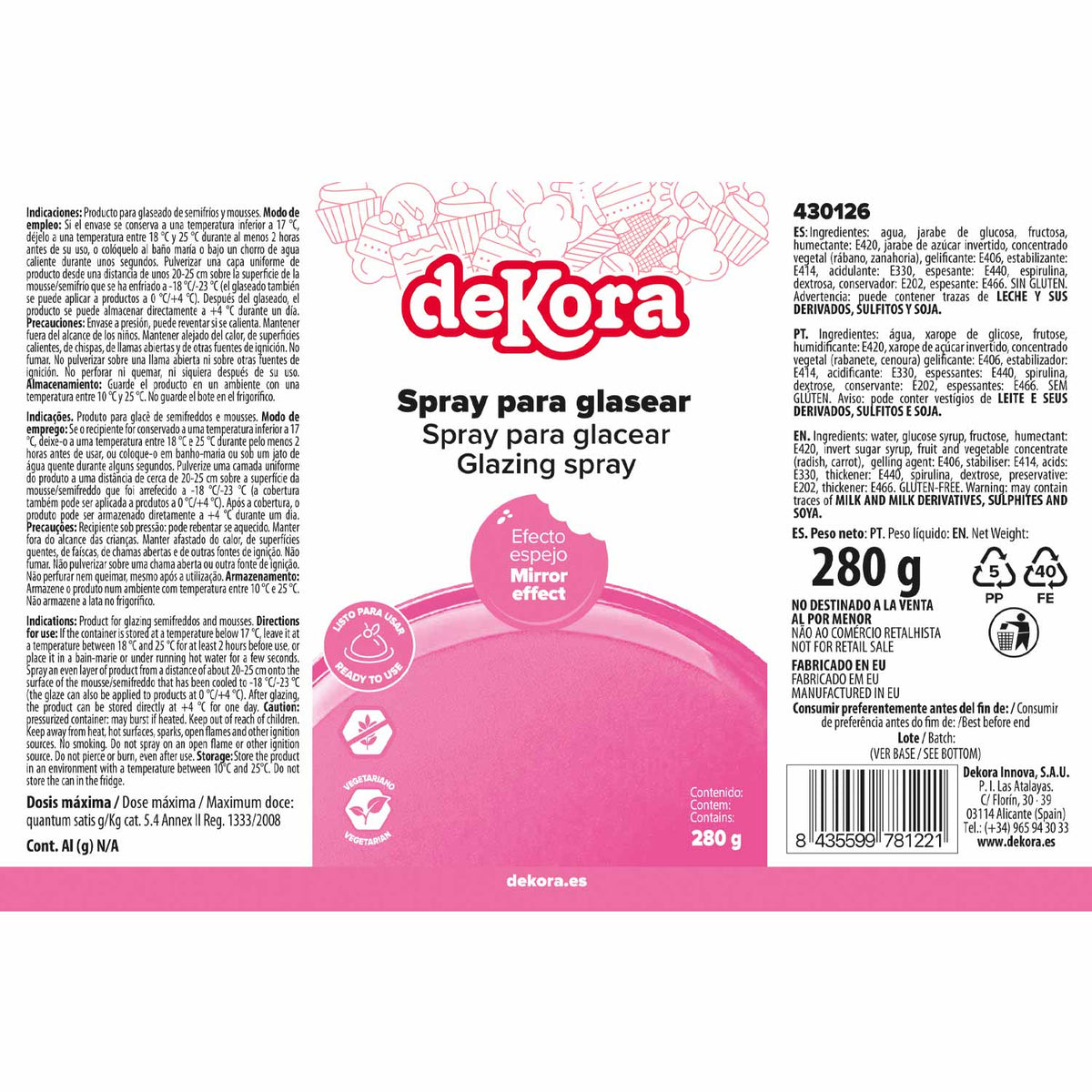 SPRAY GLAZE PASTEL PINK AZF 280G
