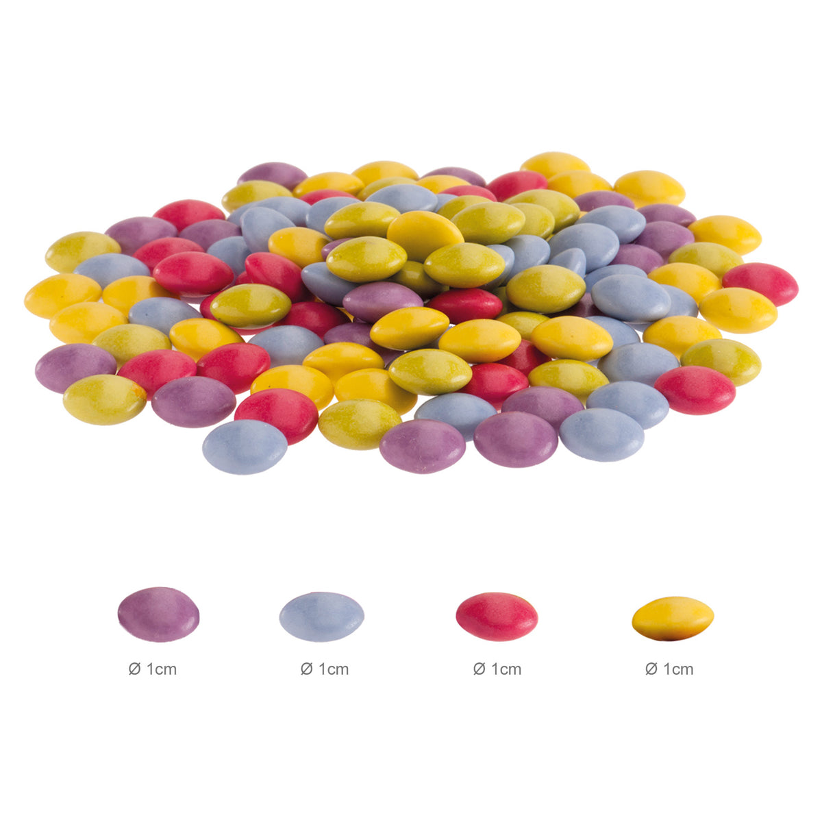 MINI DRAGREES ROUNDED MULTICOLOR CHOCOLATE Ø 1CM BAG 1KG