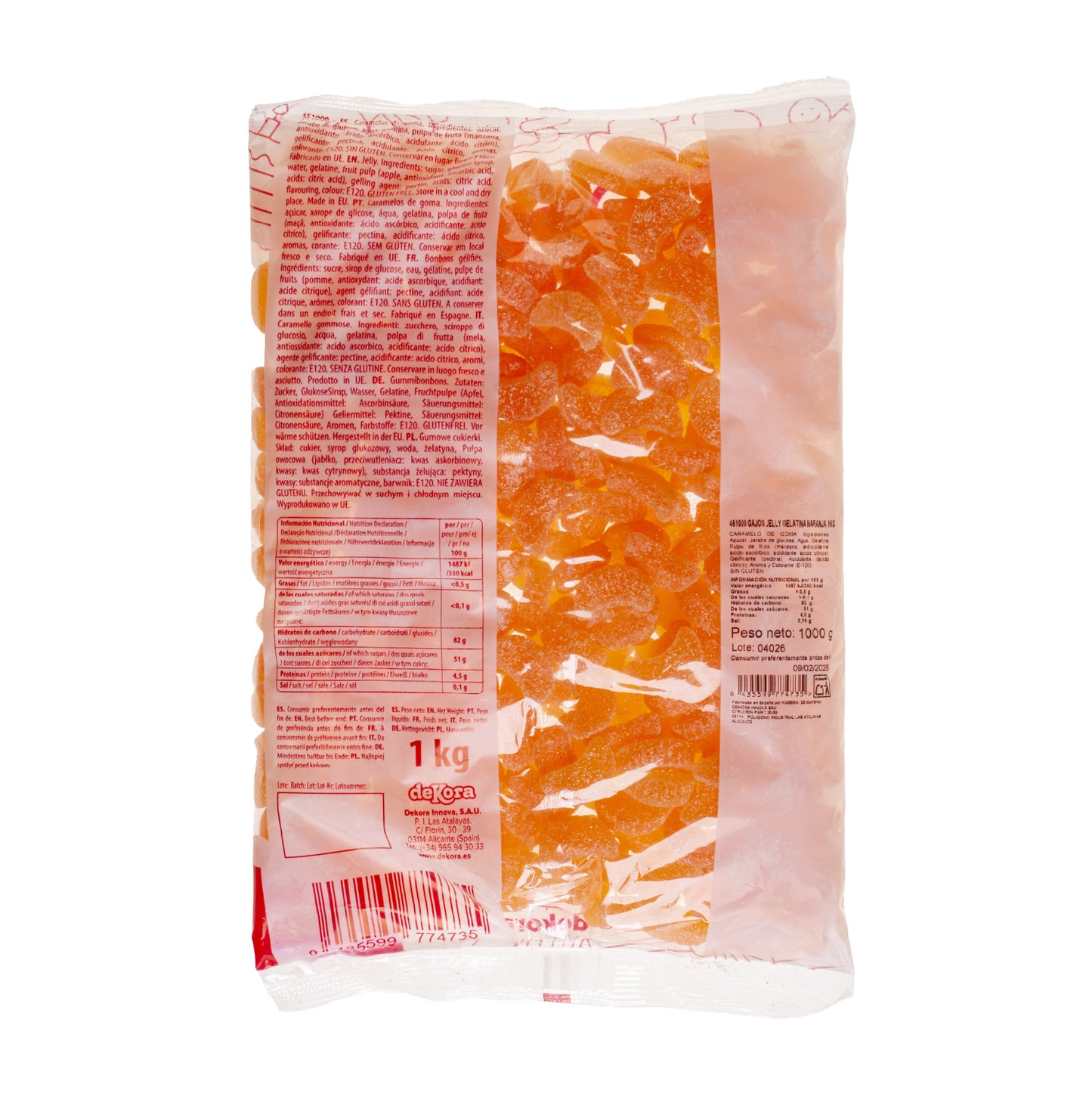 ORANGE JELLY SLICES 1 KG