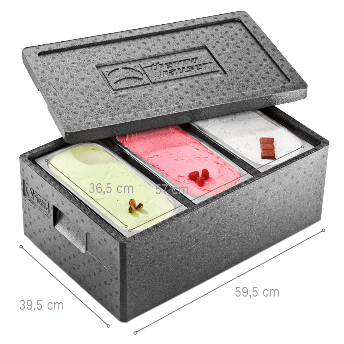 SCATOLA ICE-CREAM PER GELATI CON COPERCHIO 59,5 X 39,5 CM
