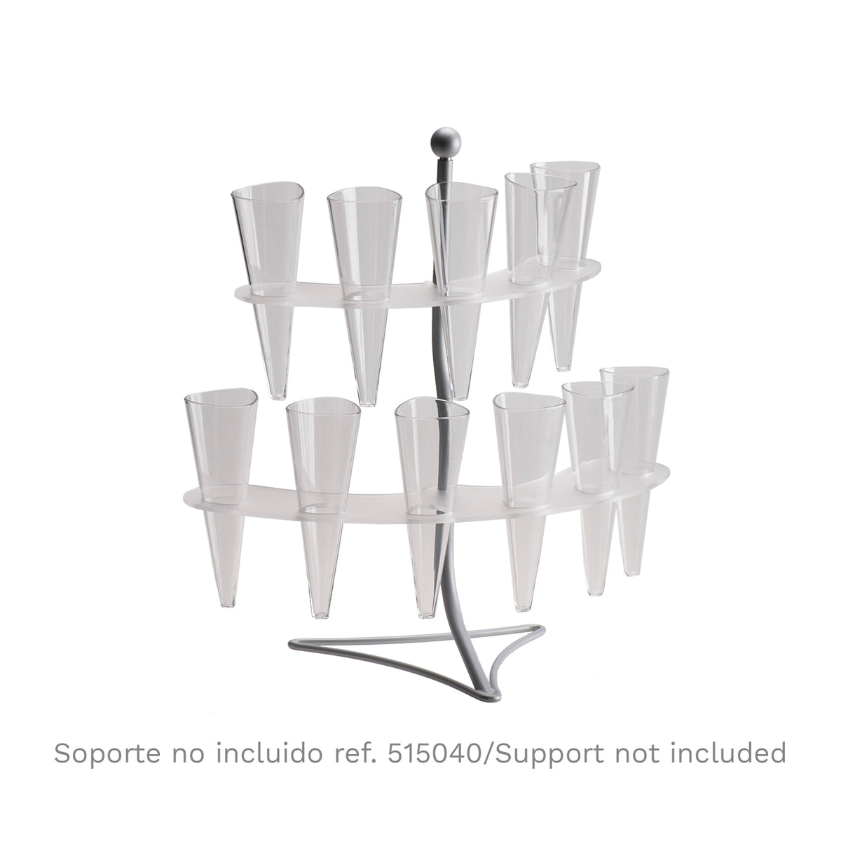 SET 20 CONOS EN PLÁSTICO TRANSPARENTE Ø6CM H17CM 120ML