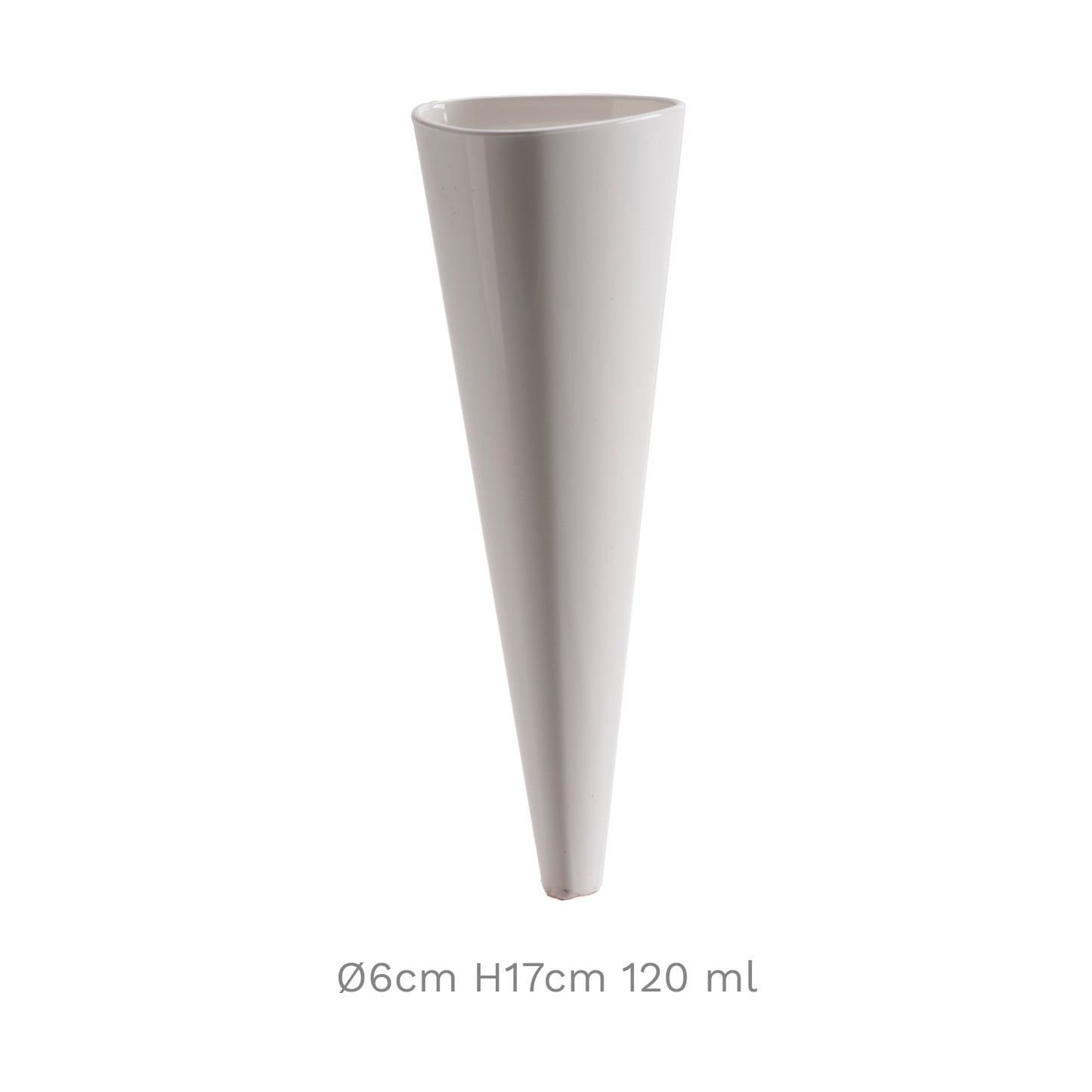 SET 20 CONOS EN PLASTICO BLÁNCO Ø6CM H17CM 120ML