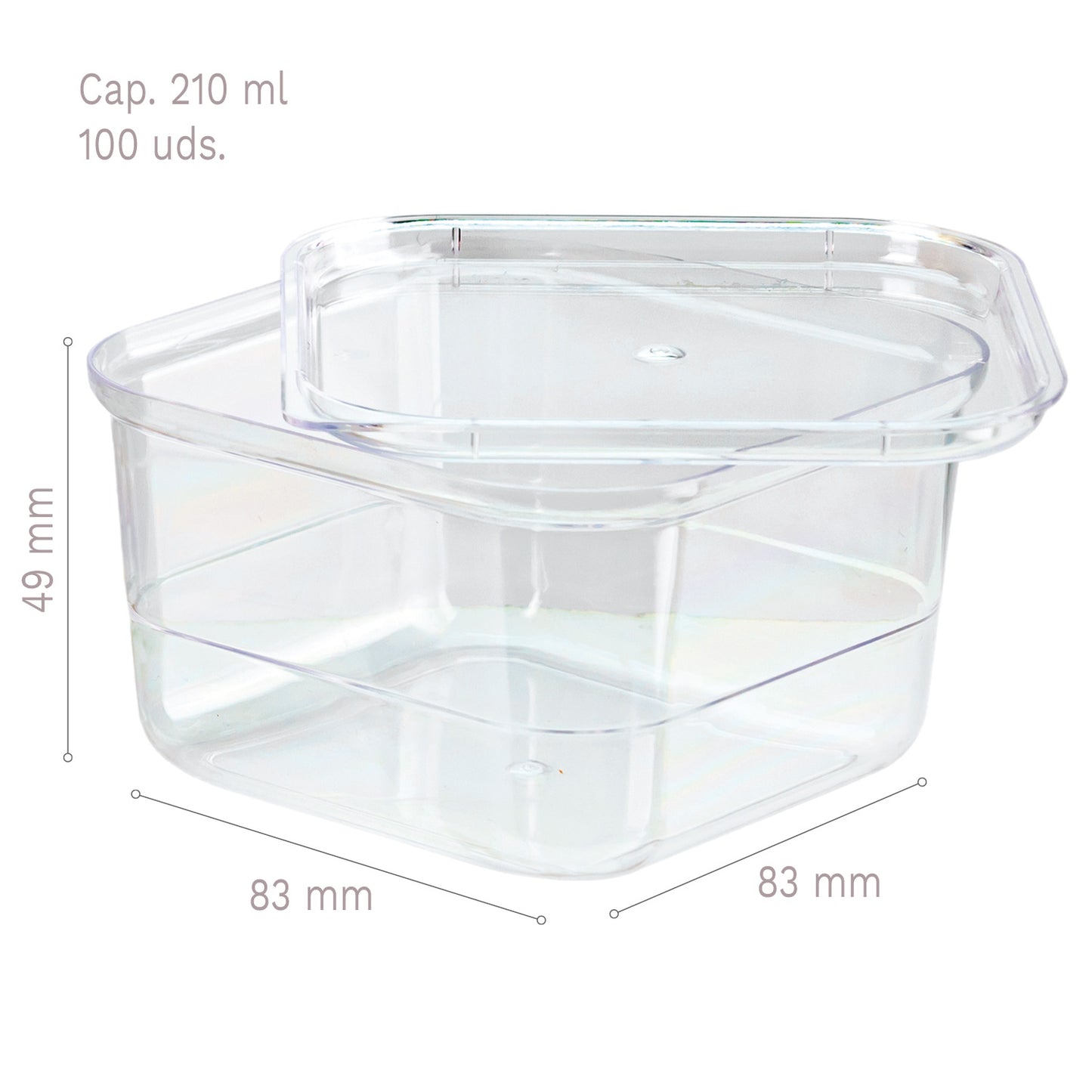 BICCHIERE DI PLASTICA KUBITO 83X83XH49MM CAP.210ML