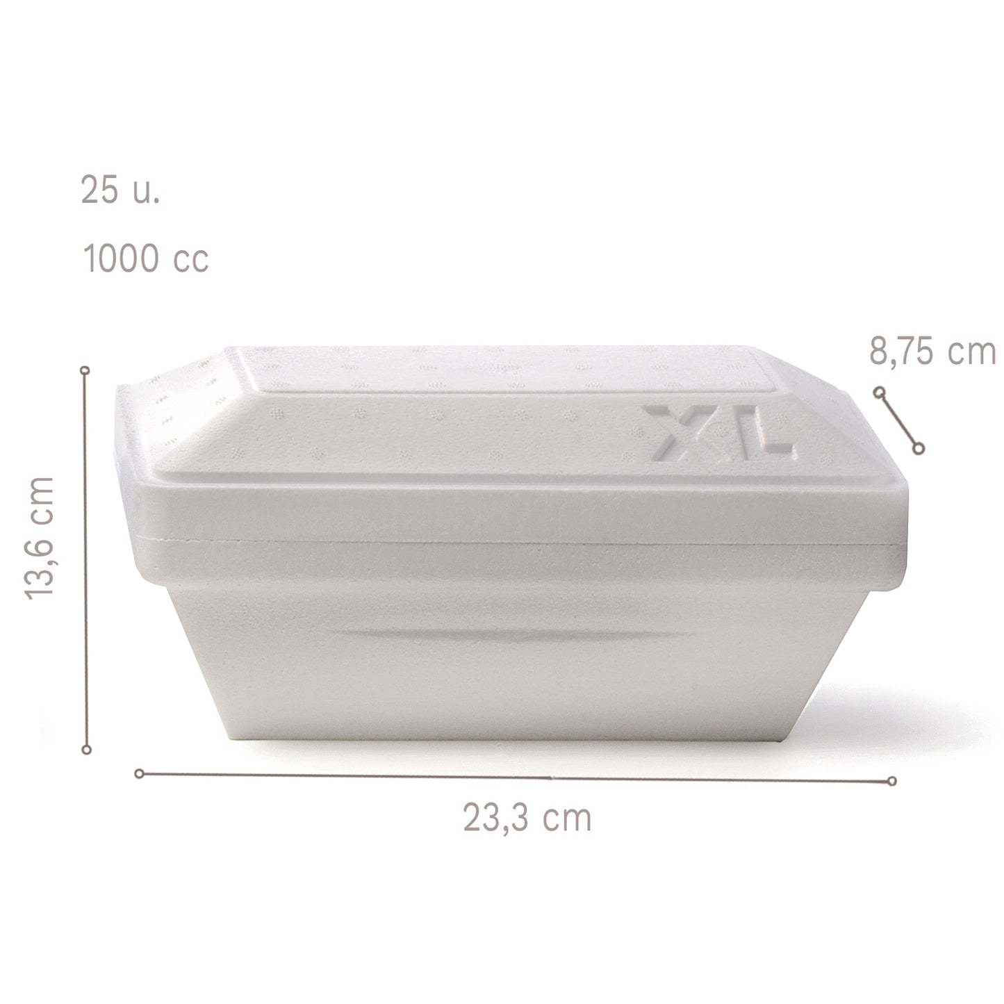 CUBETAS PORTAHELADOS 1000CC:23,3 X 13,6 CMH8,75CM - 50 UDS
