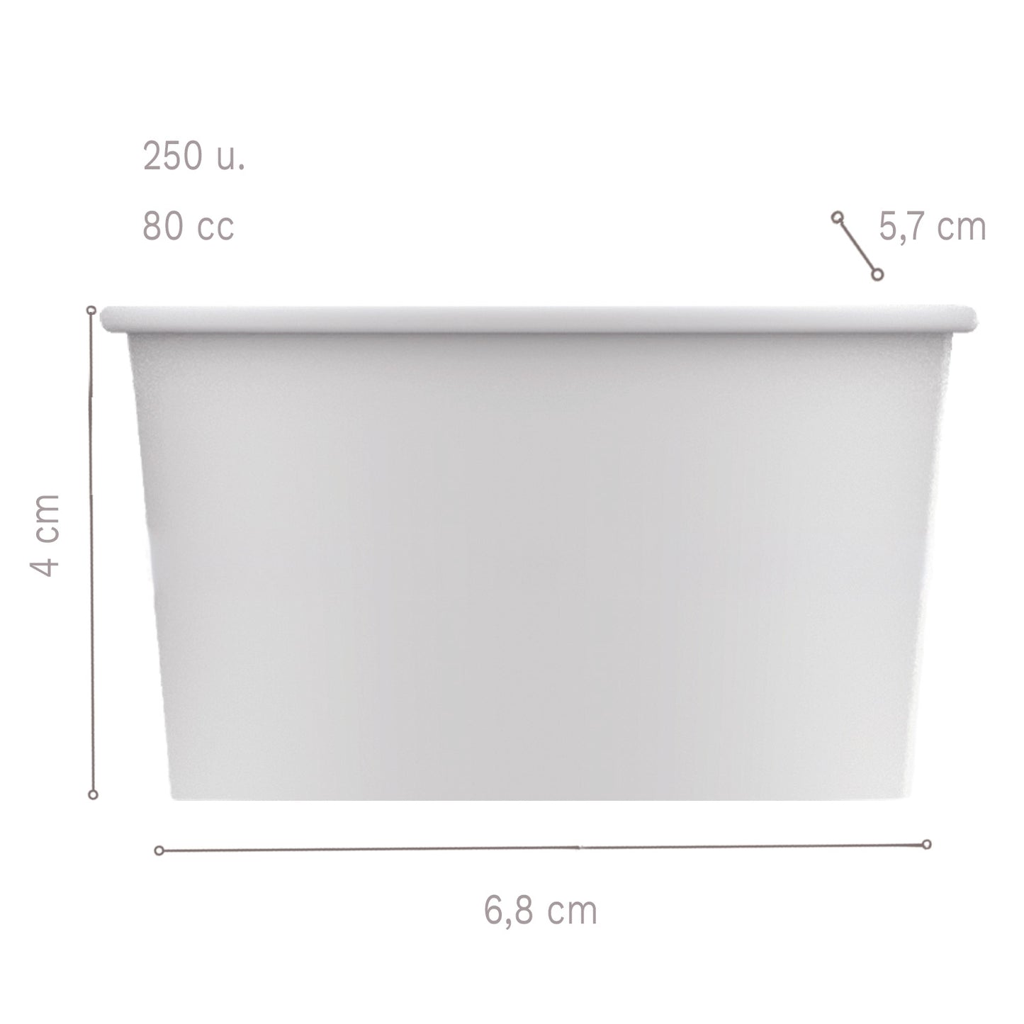 COPOS DE PAPEL PARA GELADO 6,8 X 5,7 X 4 CM - 80 CC - 250