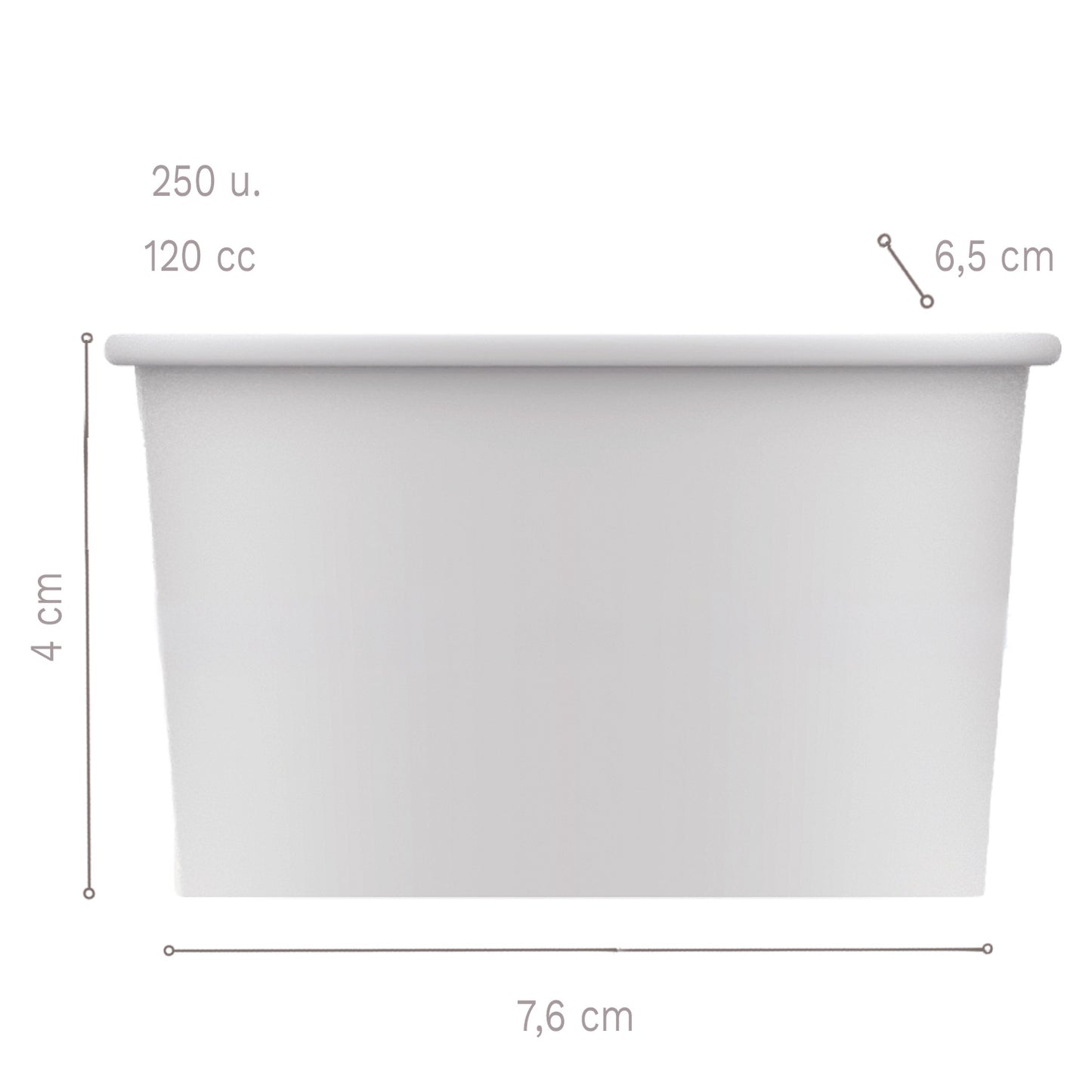 COPOS DE PAPEL PARA GELADO 7,6X6,5XH4CM - 120 CC - 250 UNID