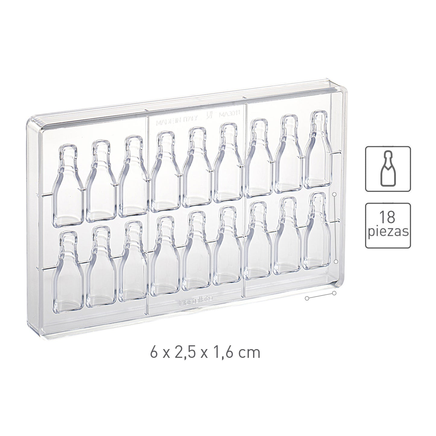 STAMPO POLICARBONATO MINI BOTTIGLIA 60x20,5 H 16 MM | 18PCS