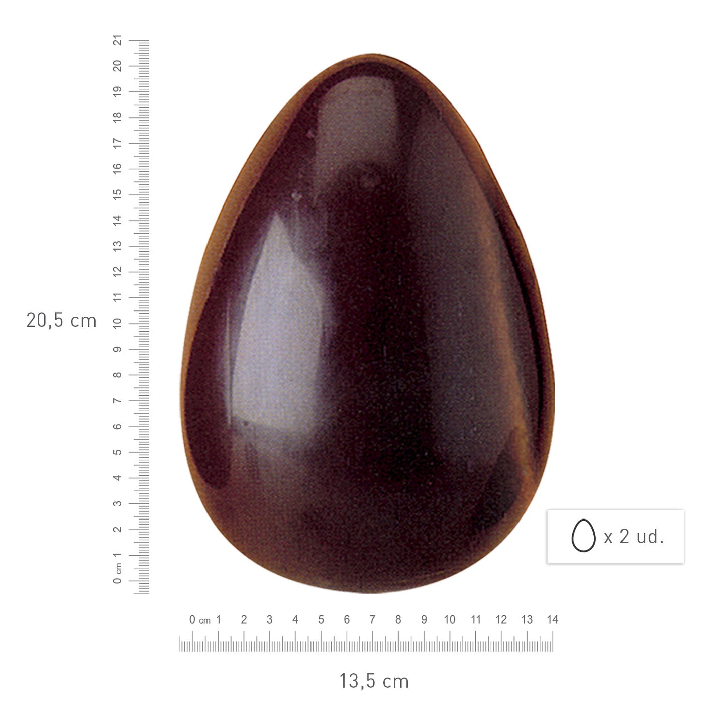 MOULE POLYCARBONATE ŒUF PÂQUES 2U 250G 205X135MM