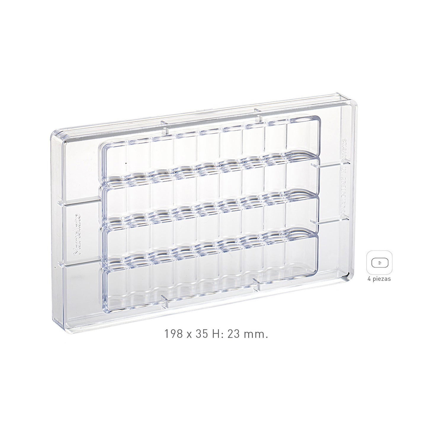 POLYCARBONATE MOULD WAVES 198X35 H23MM | 4 PCS