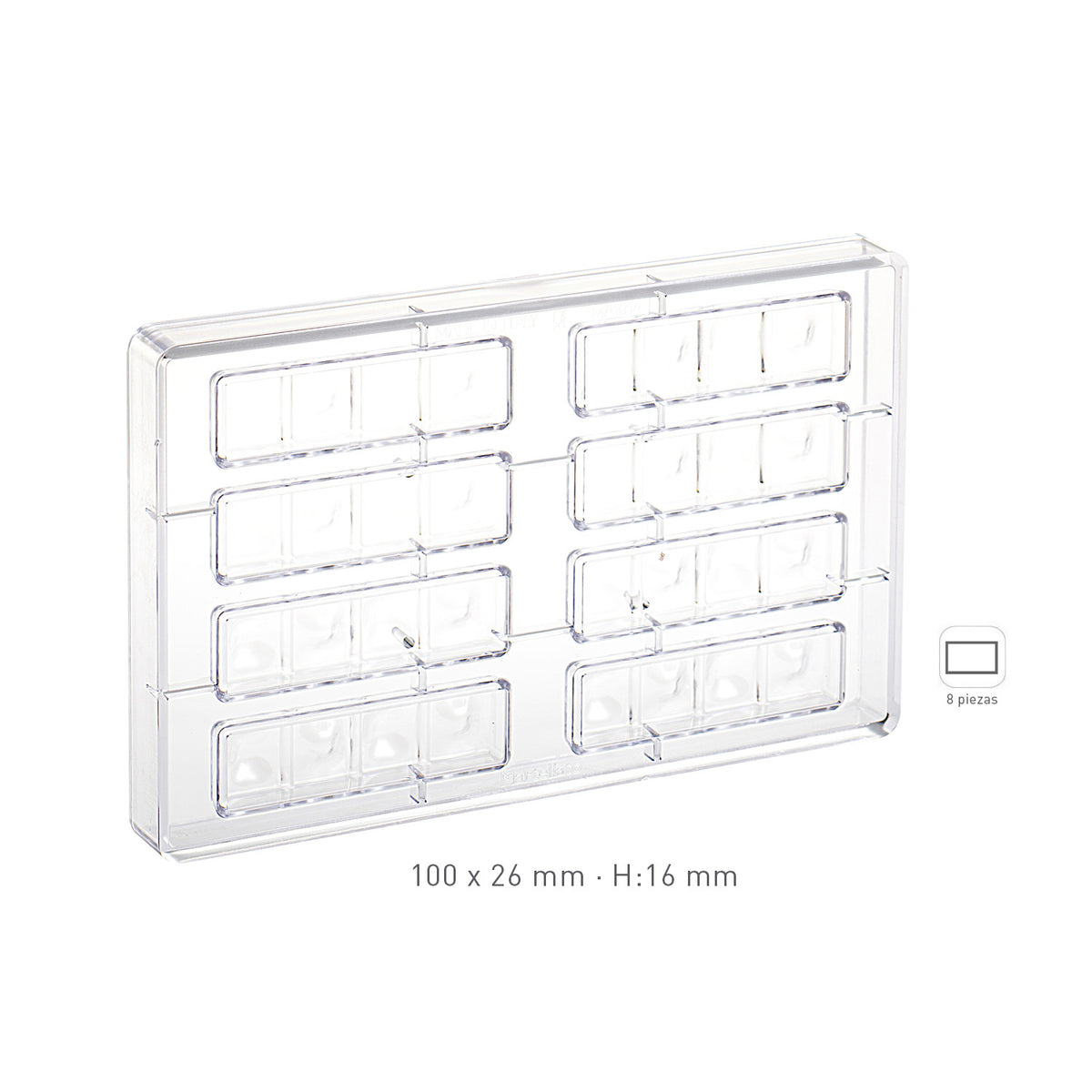 FORMA POLICARBONATO SNACK 100X26MM H16MM | 8 PCS
