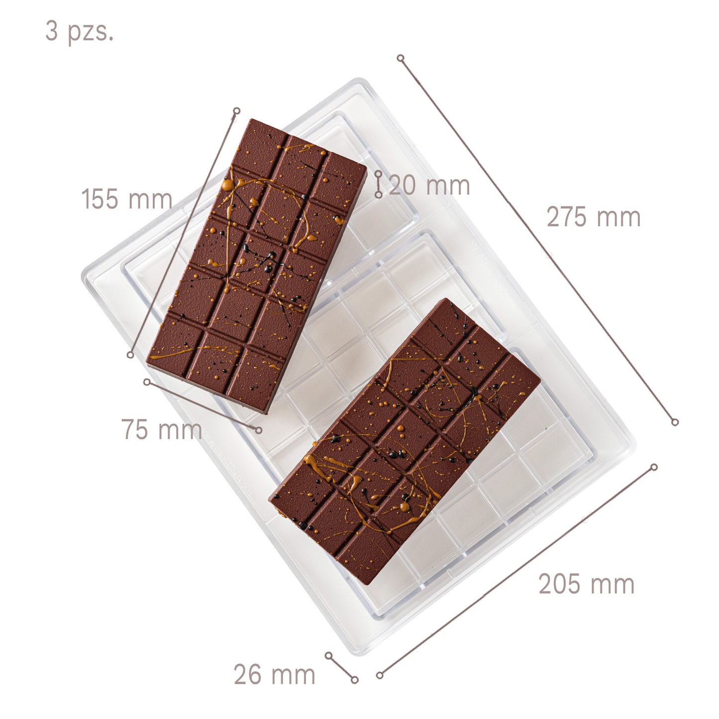 MOULE EN POLYCARBONATE YUMMY TABLETTE 275 X 205 X 26 MM – 3